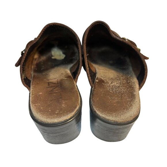 Vintage Women’s Clogs Y2K Brown Leather Chunky Heel 7.5 estimated size** - Picture 8 of 10